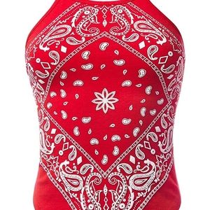 Paisley red halter top NWOT